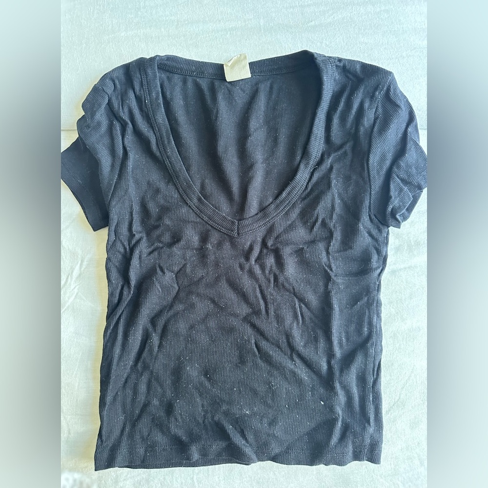Urban Outfitters Classic Black Ribbed Women's Tee
